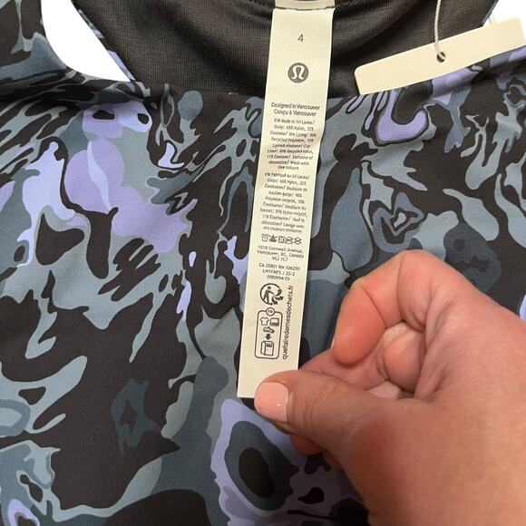 Lululemon Swift Speed Cropped Tank Top B/C Cup Size 4 Flower Meld Multi - Picture 4 of 6